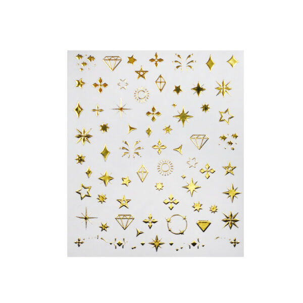 Nail Art Sticker Golden Stars