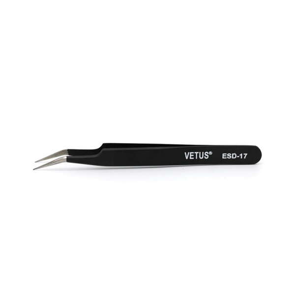 Tweezer Vetus Silver Curved ESD 17