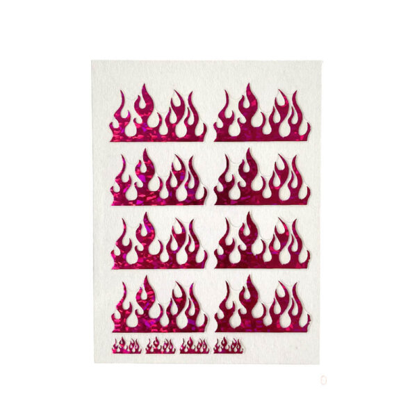 Nail Art Sticker Pink Flames