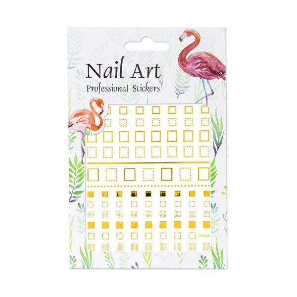 Nail Art Sticker Gold Square