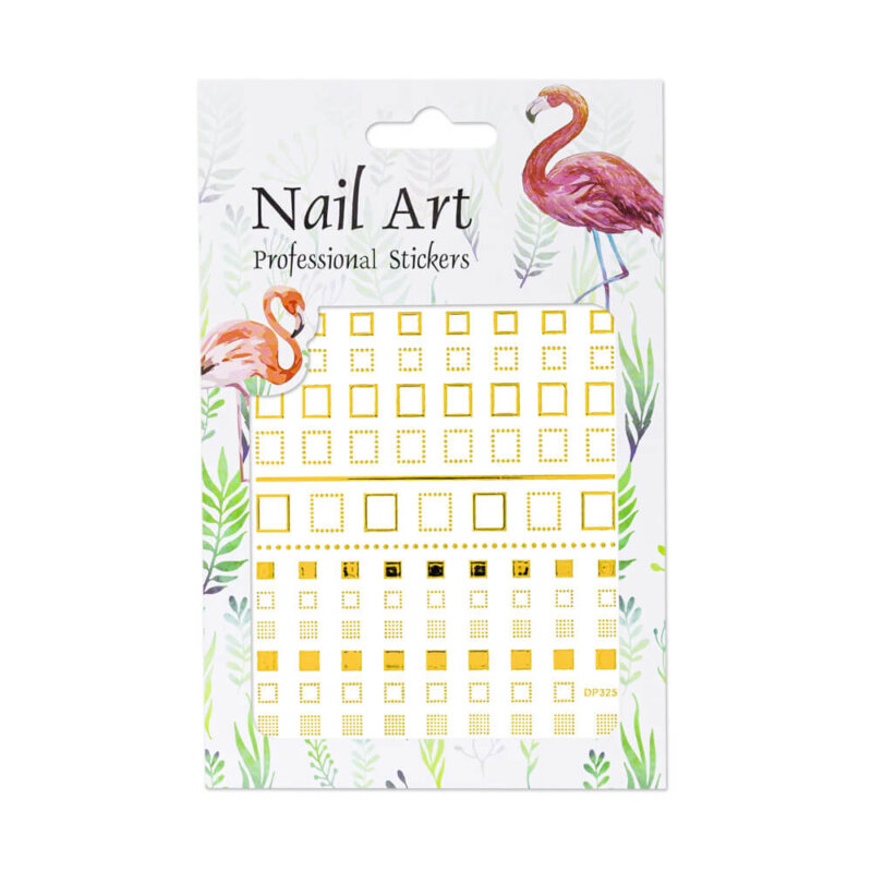 100.338.52 Nail Art Sticker Gold Square Nail Art Sticker Gold Square