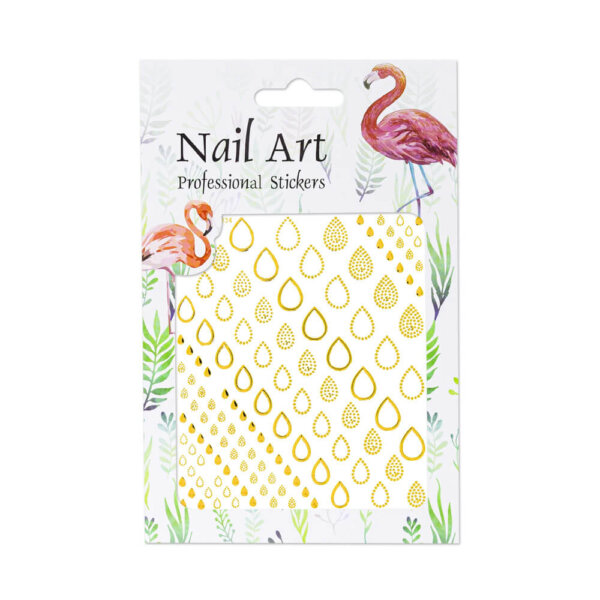Nail Art Sticker 3D Gold Drop