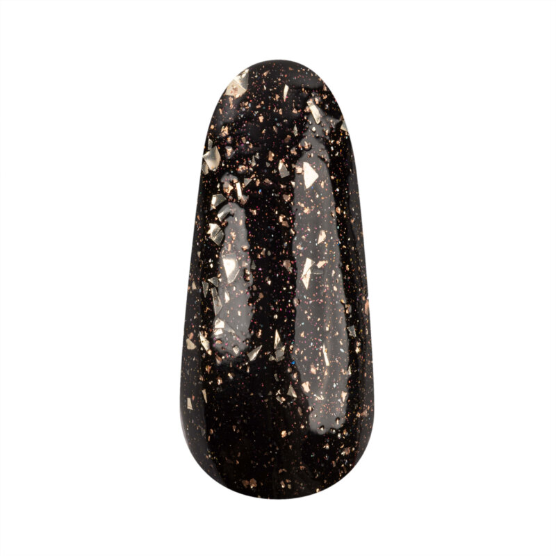 100.127.44 Shiny Flakes Rose Gold Top Polish on black