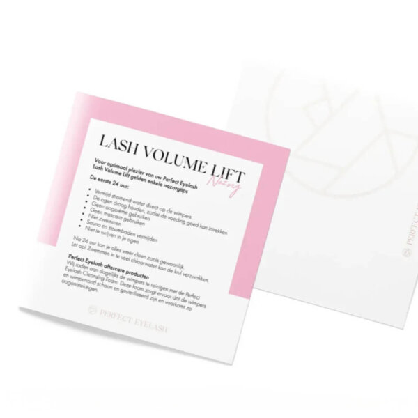 PE Nazorg Informatie briefjes Lash Volume Lift EN